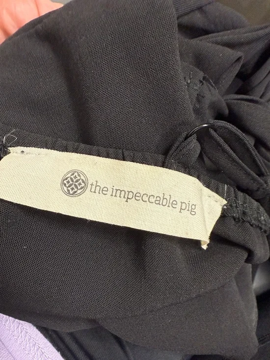 The Impeccable Pig Black Ruffle-Trim Spaghetti Strap Mini Dress - Picture 4 of 6